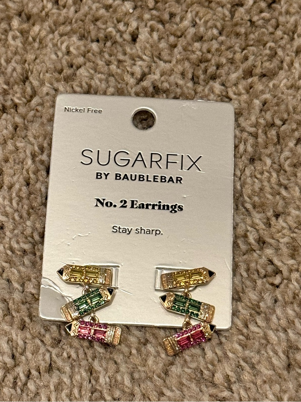SUGARFIX By Baublebar Teacher Appreciation Rhinestone Pencil Dangle Earrings